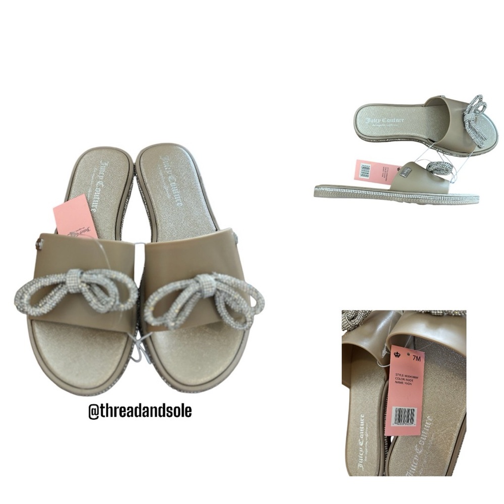NWT Juicy Couture Rhinestone Bow Sandals